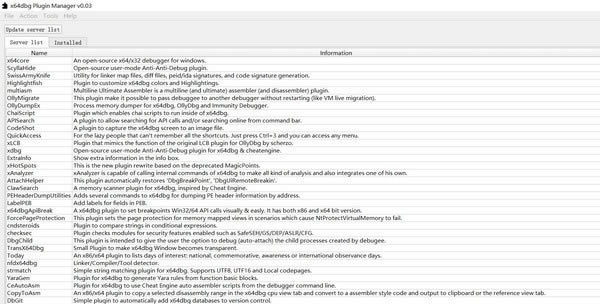 x64dbg Plugin Managerdx64dbg Plugin Manager(x64dbg) v0.03 M