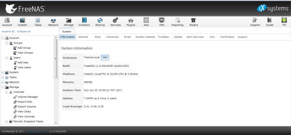 freenasءFreenas11İ(NAS) v11.3 ٷ-վ