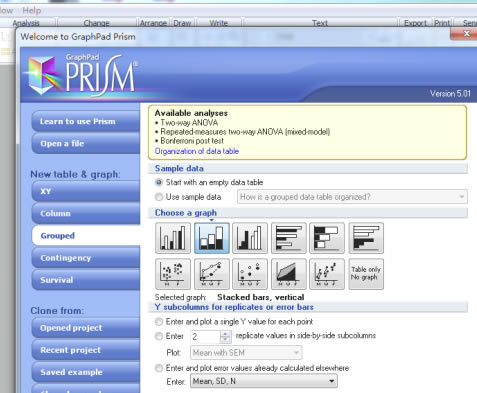 GraphPad Prism8رô״ٷֱȶѻͼ