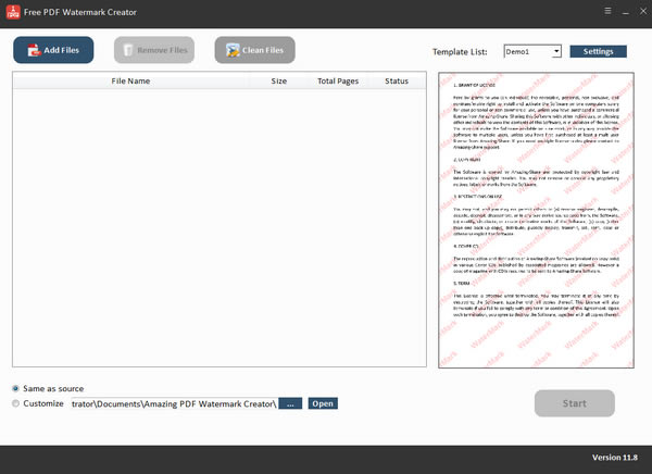 Free PDF Watermark CreatorѰءFree PDF Watermark Creator(PDFˮӡ) v11.8.0.0 Ѱ