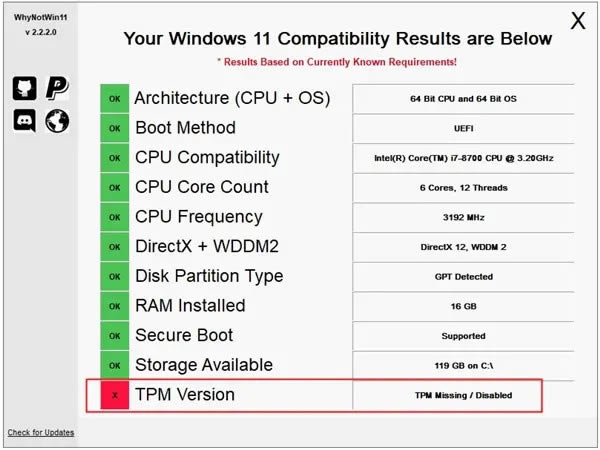 WhyNotWin11ٷءWhyNotWin11(win11⹤) v2.2.1.0 İ-վ