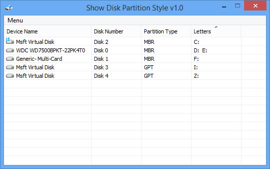 Show Disk Partition StyleɫءShow Disk Partition Style(̷ʽ鿴) v1.1 ɫѰ