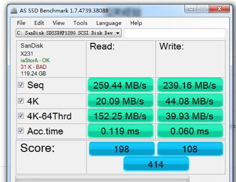 AS SSD Benchmarkر桿AS SSD Benchmark v2.0.7321 İ