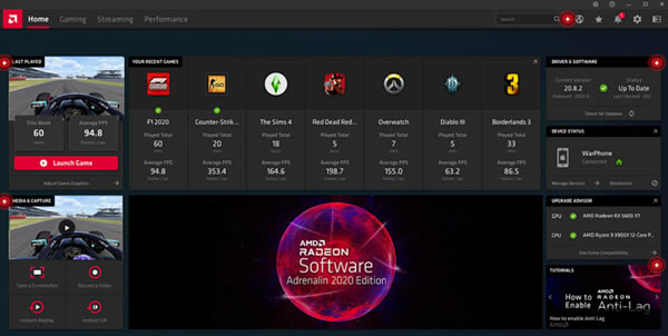 AMD Radeon Software Adrenalin°ءAMD Radeon Software Adrenalin v21.3.2 °