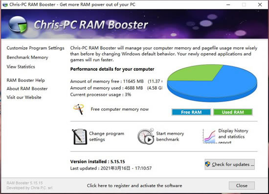 ChrisPC RAM BoosterİءChrisPC RAM Boosterر v5.15.15 İ