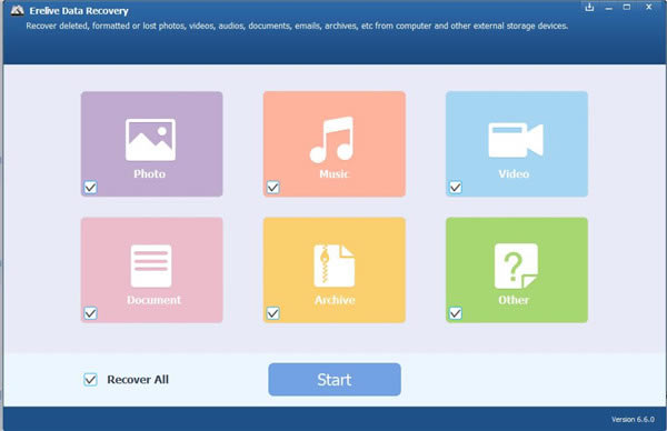 Erelive Data Recoveryر桿Erelive Data Recovery v6.6.0.0 İ