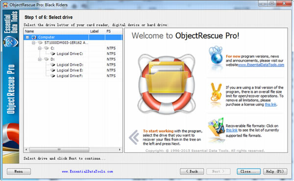 ObjectRescue ProرءObjectRescue Pro(߼ݻָ) v6.11 ر