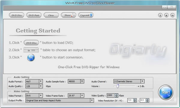 WinX Free DVD to DivX RipperءWinX Free DVD to DivX Ripper v3.1.17.0 ٷʽ