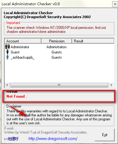 Local Administrator CheckerرءLocal Administrator Checker v0.9 ɫ-վ