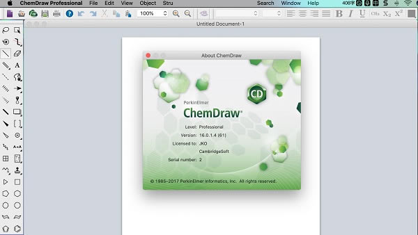 ChemDraw16.0ChemDraw16.0 for MacM(fi)d °