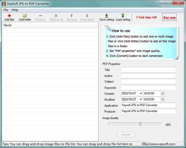 VaySoft JPG to PDF ConverterѰءVaySoft JPG to PDF Converter(JPGתPDF) v2.23 ٷʽ