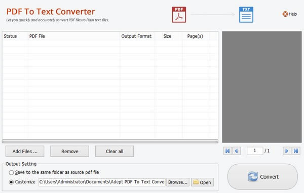 Adept PDF to Text ConverterѰءAdept PDF to Text Converter(PDFתı) v4.00 ٷʽ