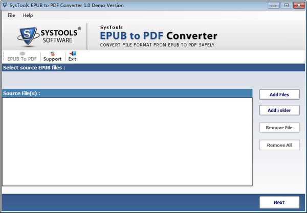 SysTools EPUB to PDF ConverterءSysTools EPUB to PDF Converter(EPUBתPDF) v1.0 ٷʽ