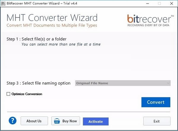 BitRecover MHT Converter WizardرءBitRecover MHT Converter Wizard(MHTļת) v4.4 ٷʽ