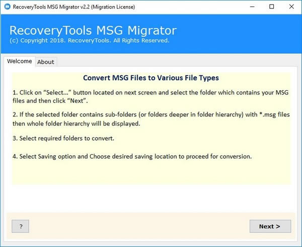 RecoveryTools MSG MigratorתءRecoveryTools MSG Migrator(MSGļת) v2.4 ٷʽ