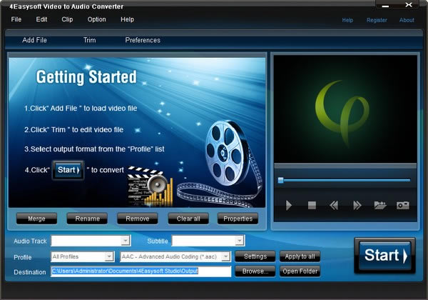 4Easysoft Video to Audio Converterء4Easysoft Video to Audio Converter(ƵƵת) v3.2.22 Ѱ