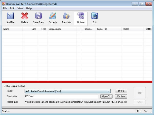 Bluefox AVI MP4 ConverterءBluefox AVI MP4 Converter(AVI/MP4Ƶʽת) v3.01 ٷʽ