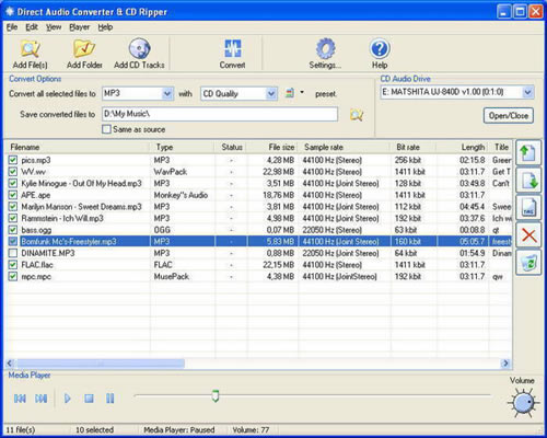 Direct Audio Converter and CD RipperѰءDirect Audio Converter and CD Ripper V2.0.7 ٷʽ