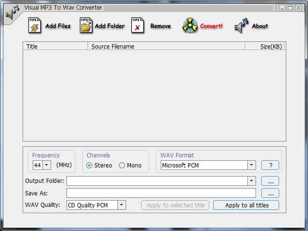 Visual MP3 To WAV Converter؄edVisual MP3 To WAV Converter(MP3D(zhun)WAV) v1.3 ٷʽ