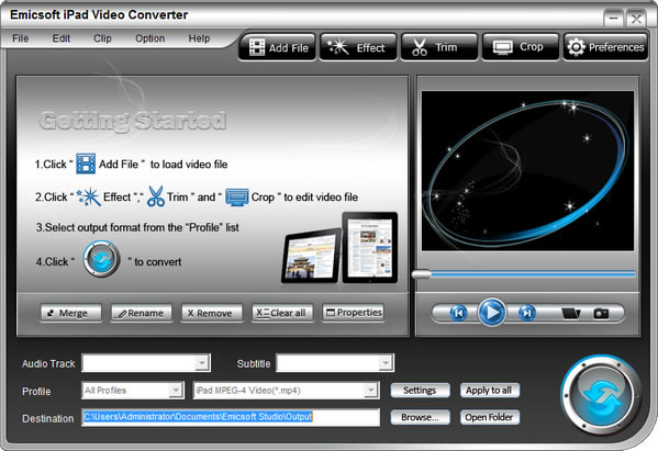 Emicsoft iPad Video ConverterѰءEmicsoft iPad Video Converter(IPADƵת) v4.1.16 ٷʽ