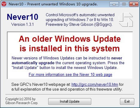 Never10ٷʽءNever10(ֹwin10) v1.3.1 ٷʽ