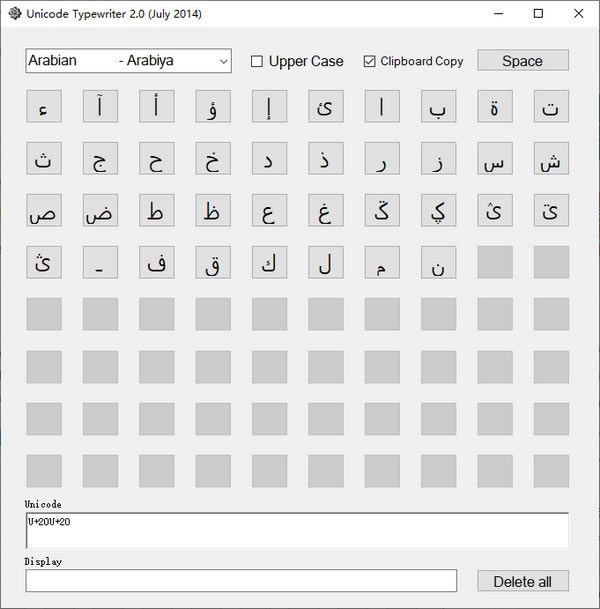 Unicode TypewriterءUnicode Typewriter(ʻ㷭ѵ) v2.0 ٷʽ