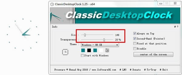 ClassicDesktopClockѰءClassicDesktopClock(ʱ) v2.55 Ѱ