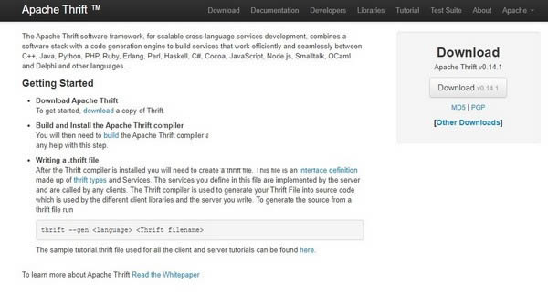 Apache Thrift-Է񿪷-Apache Thrift v0.14.1ٷʽ