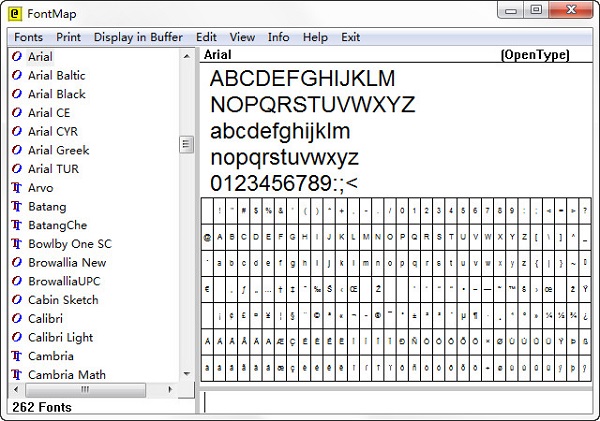 FontMap(ƹ)