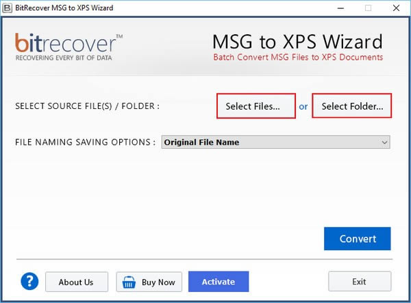 BitRecover MSG to XPS Wizard-MSGXPSwƹ-BitRecover MSG to XPS Wizardd v4.0ٷʽ