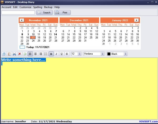 VovSoft Desktop Diary-ӛܛ-VovSoft Desktop Diaryd v1.0M