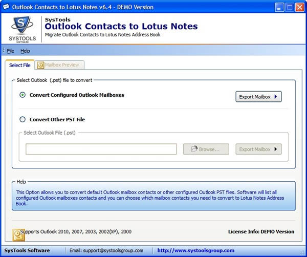 SysTools Outlook Contacts to Lotus Notes-]̎-SysTools Outlook Contacts to Lotus Notesd v6.4ٷʽ