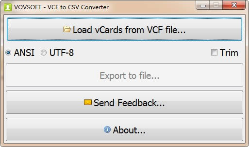 VovSoft VCF to CSV Converter-VCFD(zhun)CSV-VovSoft VCF to CSV Converterd v2.8ٷʽ