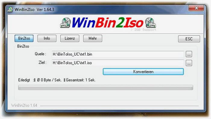 WinBin2Iso-binļתISOʽ-WinBin2Iso v4.33Ӣɫ