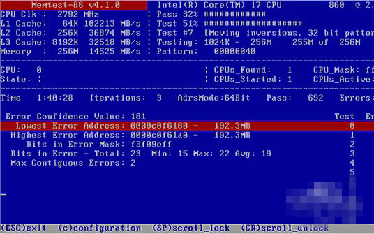 Memtest86-Ʒڴ⹤-Memtest86 v5.10ɫ