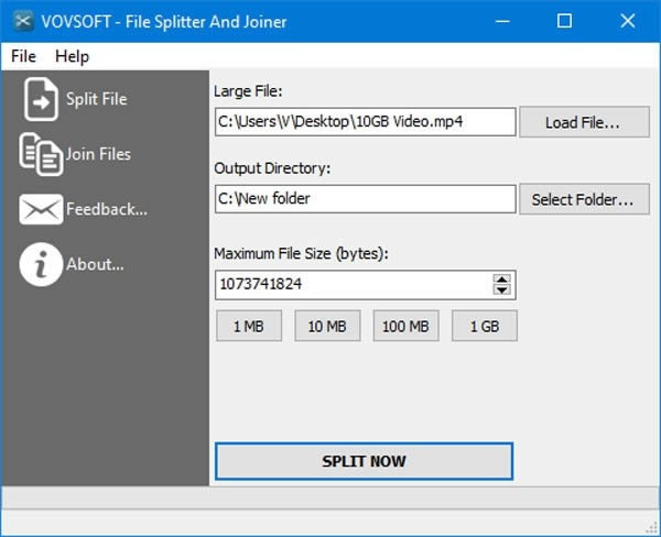 VovSoft File Splitter and Joiner-ļֺϲ-VovSoft File Splitter and Joinerd v1.2M(fi)