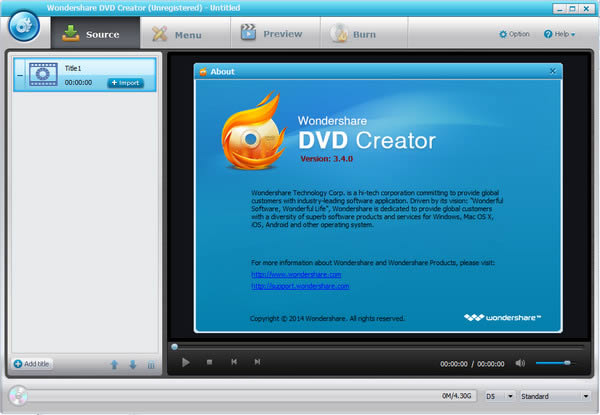 Wondershare DVD Creator- DVD-Wondershare DVD Creator v4.5.0.3ٷʽ